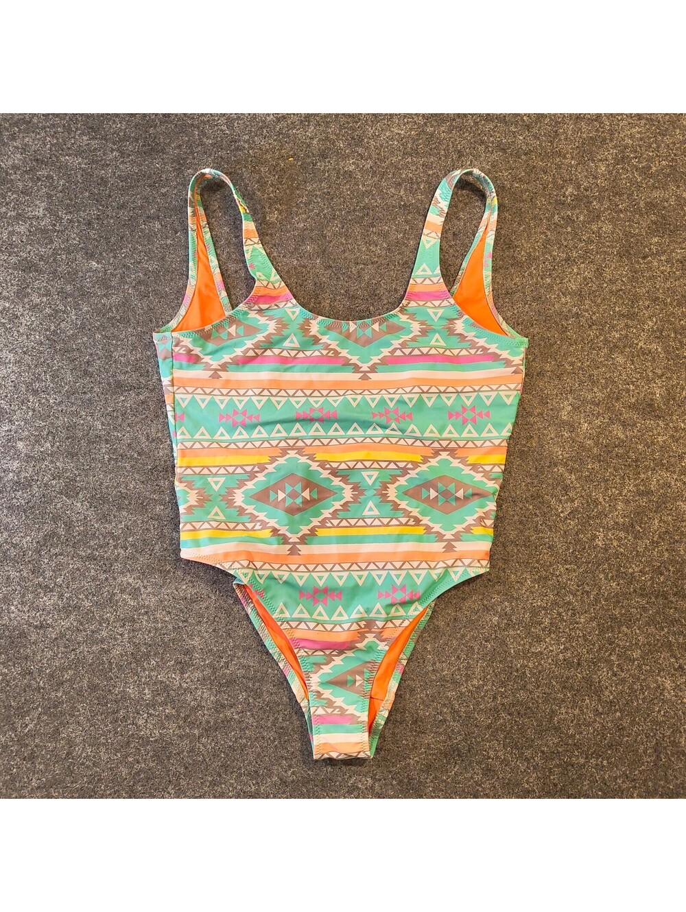Chubbies Womens One Piece Swimsuit Medium Colorful Aztec Print